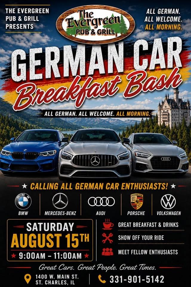 🇩🇪 First-Ever German Car Breakfast Bash – Saturday, August 15 | 9:00–11:00 AM 🇩🇪