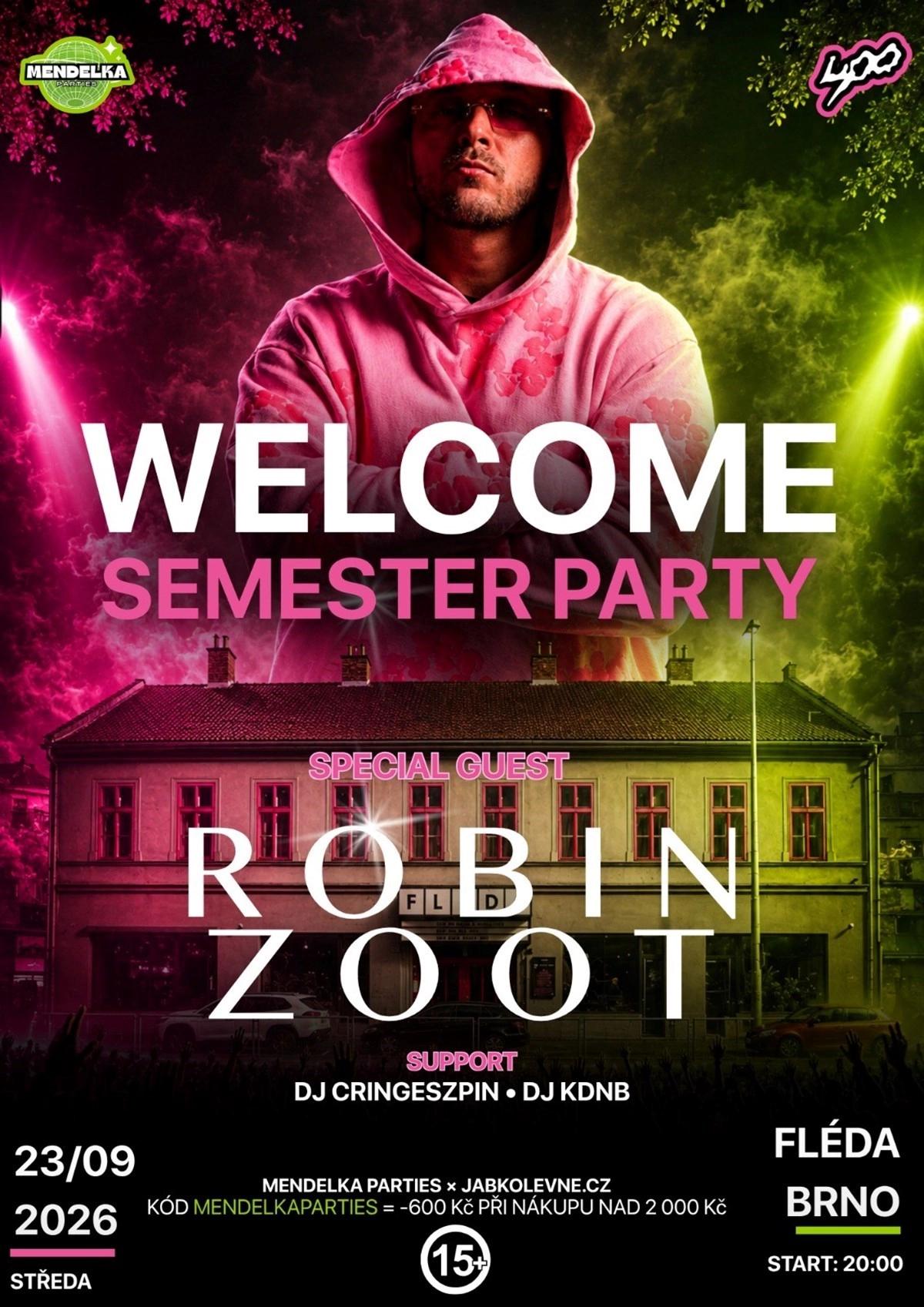 Robin ZOOT live - Welcome semester party x Fléda klub Brno