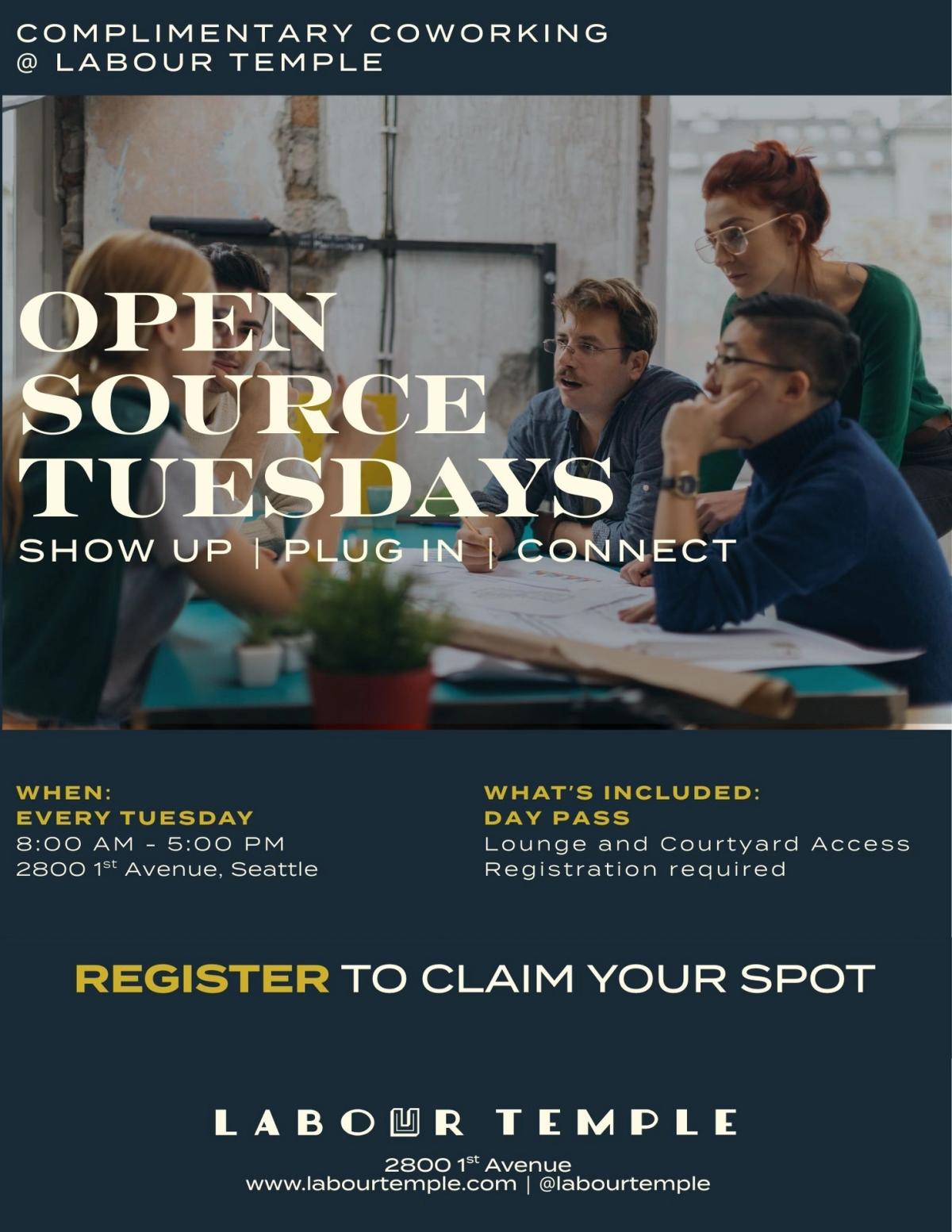 Open Source Tuesday โ Free Coworking at Labour Temple