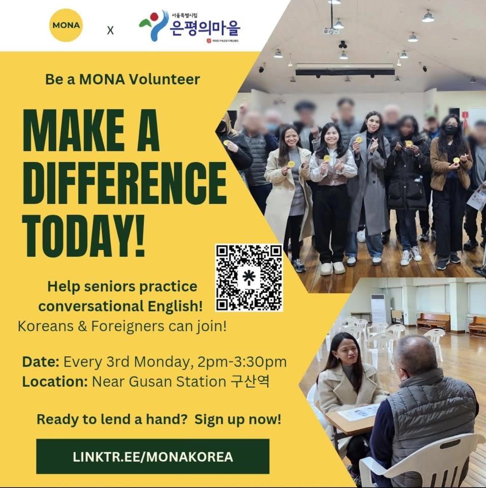 MONA Volunteer - Teach English to Seniors in Eunpyeong