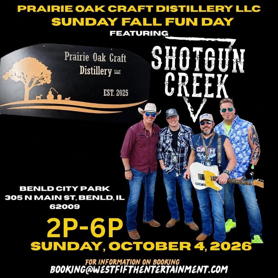 Shotgun Creek at Prairie Oak Craft Distillery, Fall Fun Day 2PM