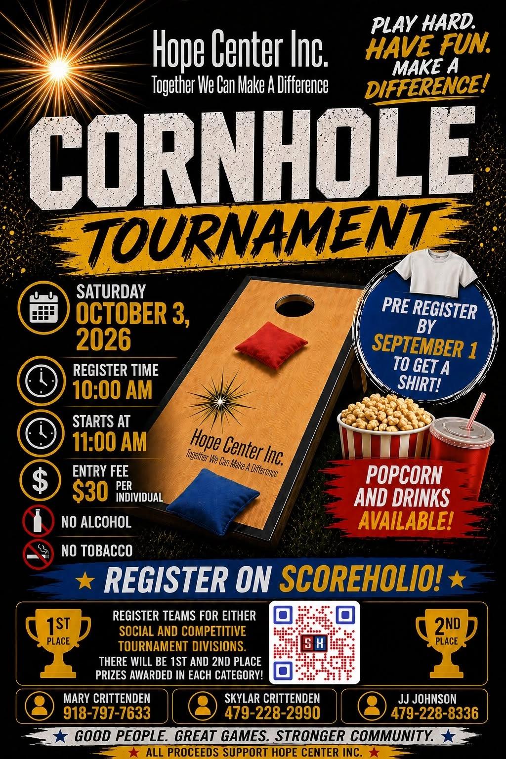 Hope Center Inc - 2nd Annual Cornhole Fundraiser Tournament