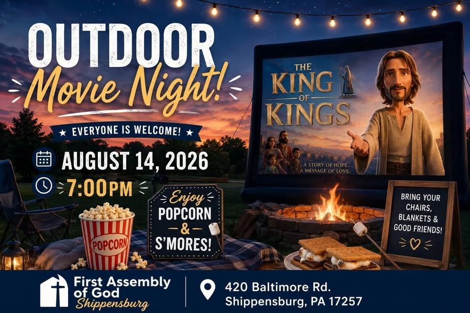 Outdoor Movie Night showing "King of Kings"