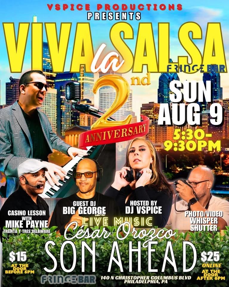 VIVA LA SALSA 2-YEAR ANNIVERSARY! SUN AUG 9th