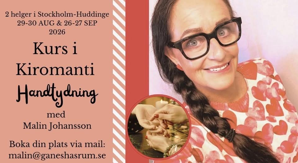 Välkommen till en kiromanti Handtydningskurs på 4 heldagar/2 helger i Huddinge .