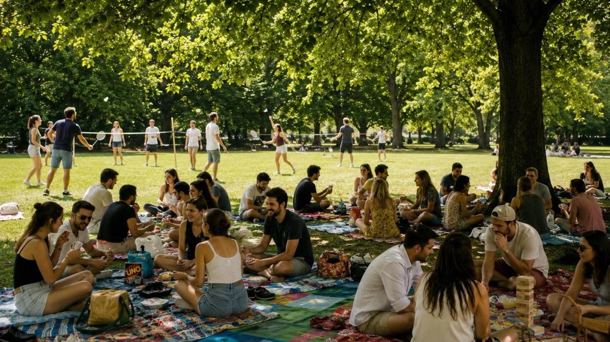 🇧🇪🇪🇸🇮🇹 Language & Games Picnic 🌎🌳🧺🏸 🎲