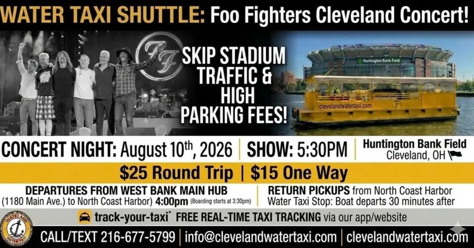 Water Taxi Concert Shuttle to the Foo Fighters
