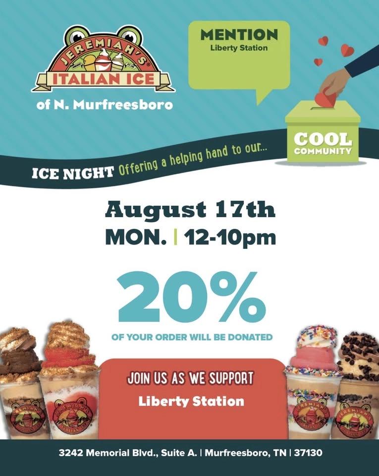 Jeremiah's Italian Ice Fundraiser