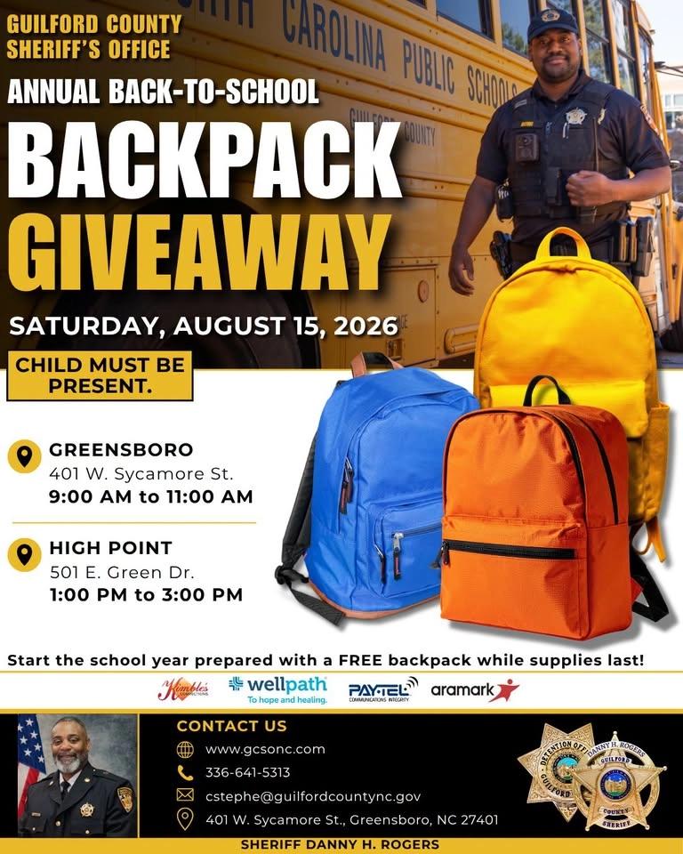 GCSO Annual Back-to-School Backpack Giveaway