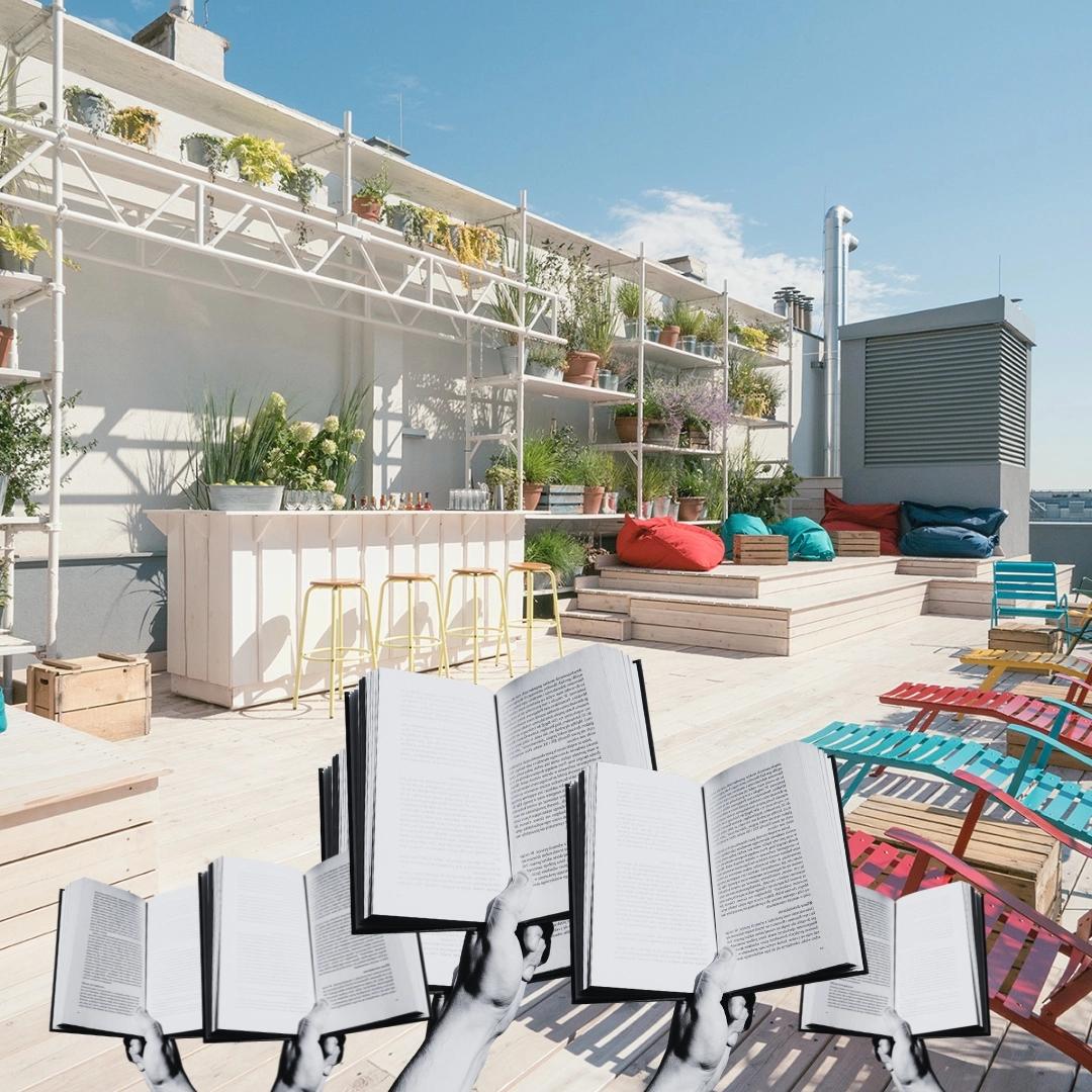 Offline Reading Rave on a Rooftop