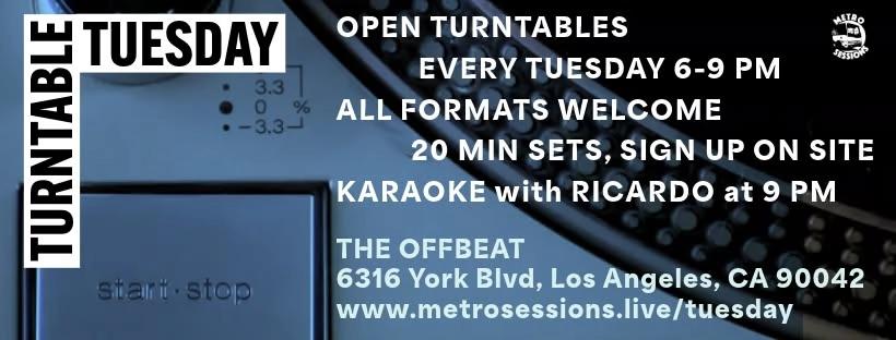 Turntable Tuesday! Open Turntables Every Week Before Karaoke