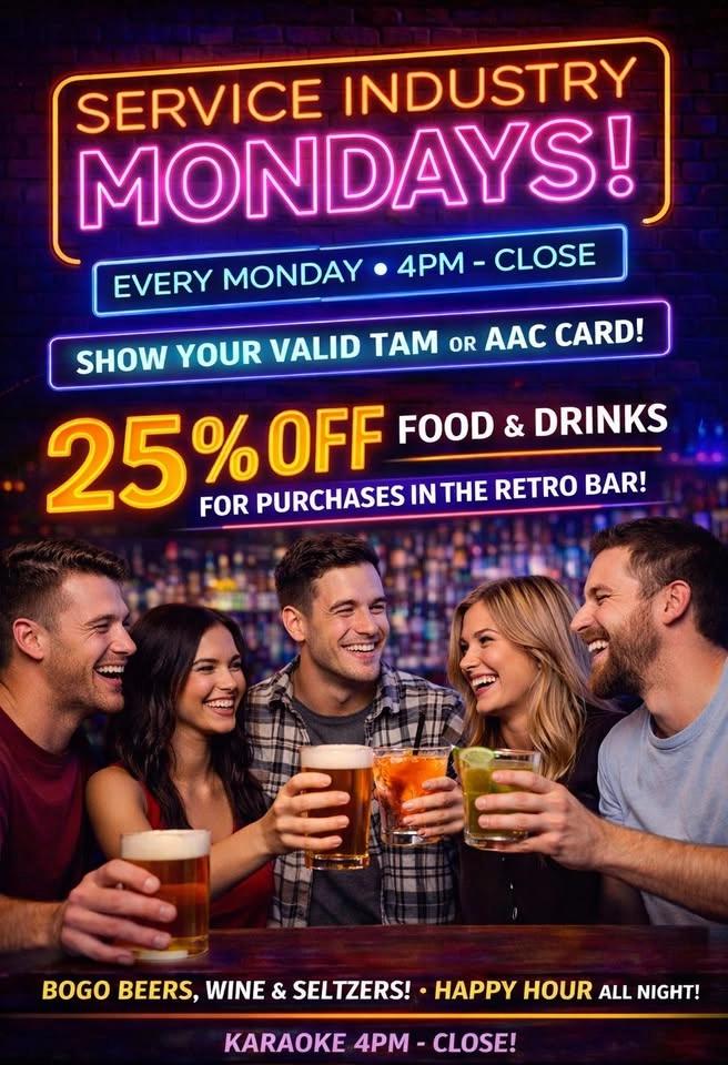 Service Industry Mondays - 25% OFF