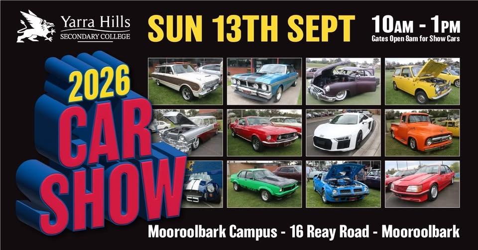 Yarra Hills Secondary College Car Show 2026