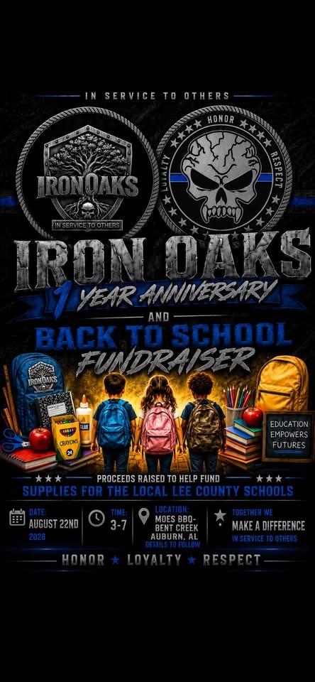IRON OAKS 1 yr. Anniversary and School Supplies fund raiser