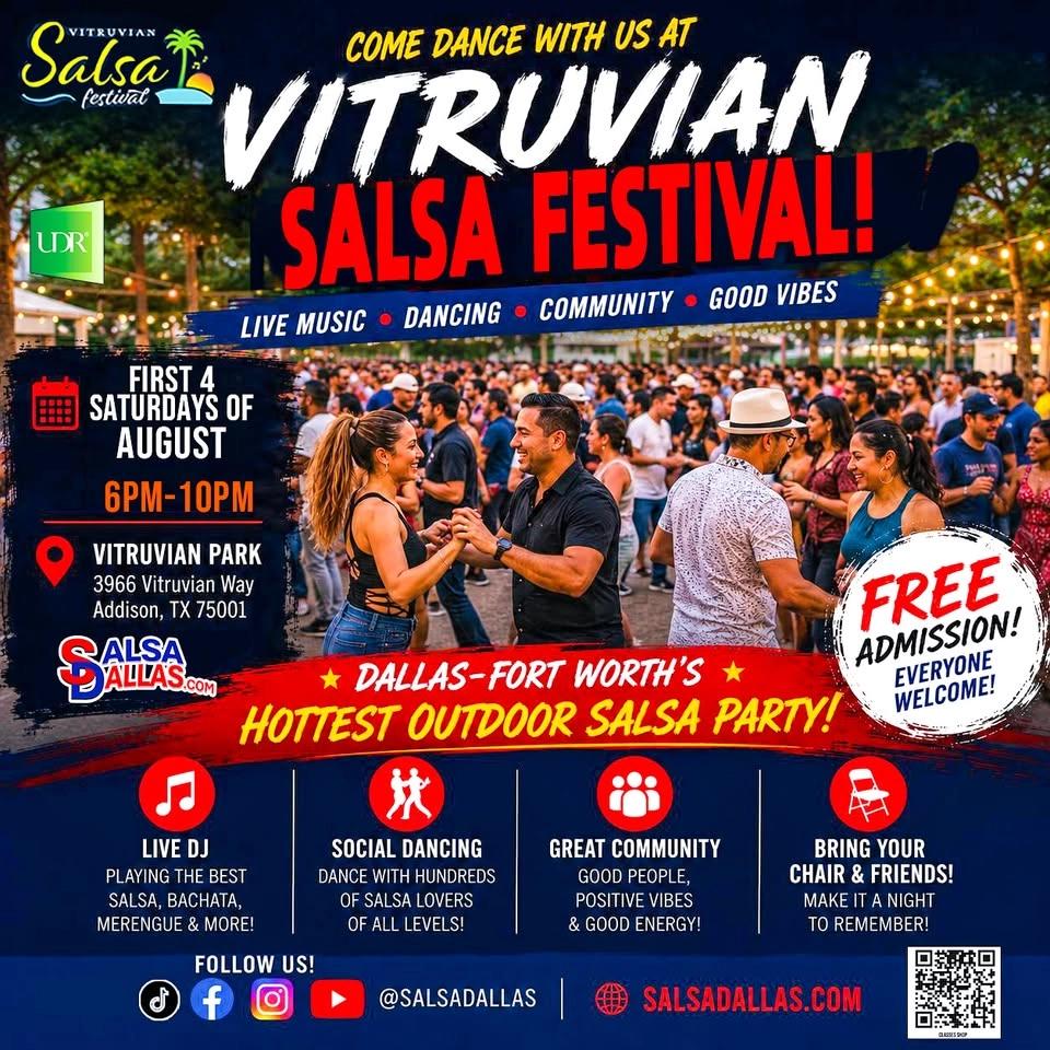 Vitruvian Salsa Festival 2026 | Free Salsa in Addison, TX