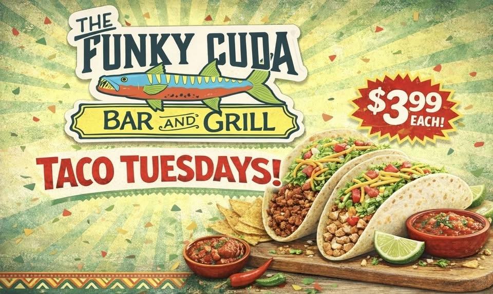 TACO TUESDAYS at The Funky Cuda!