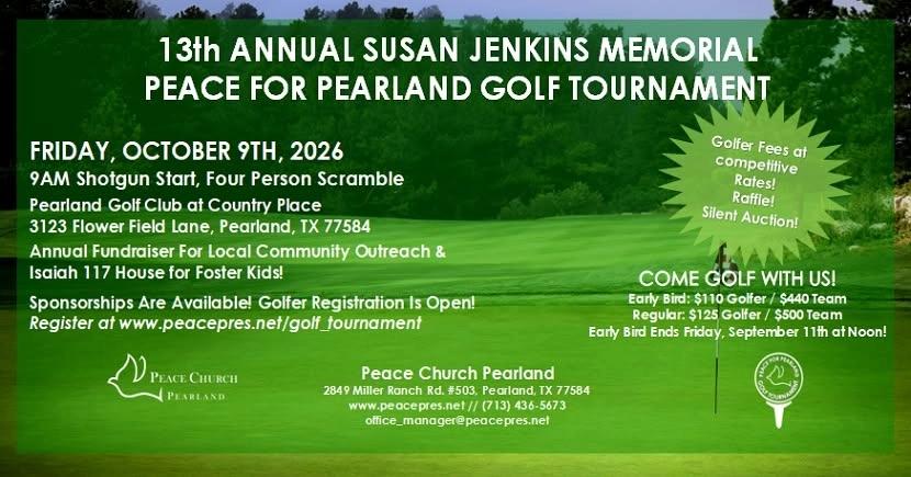 13th Annual Susan Jenkins Memorial Peace for Pearland Golf Tournament