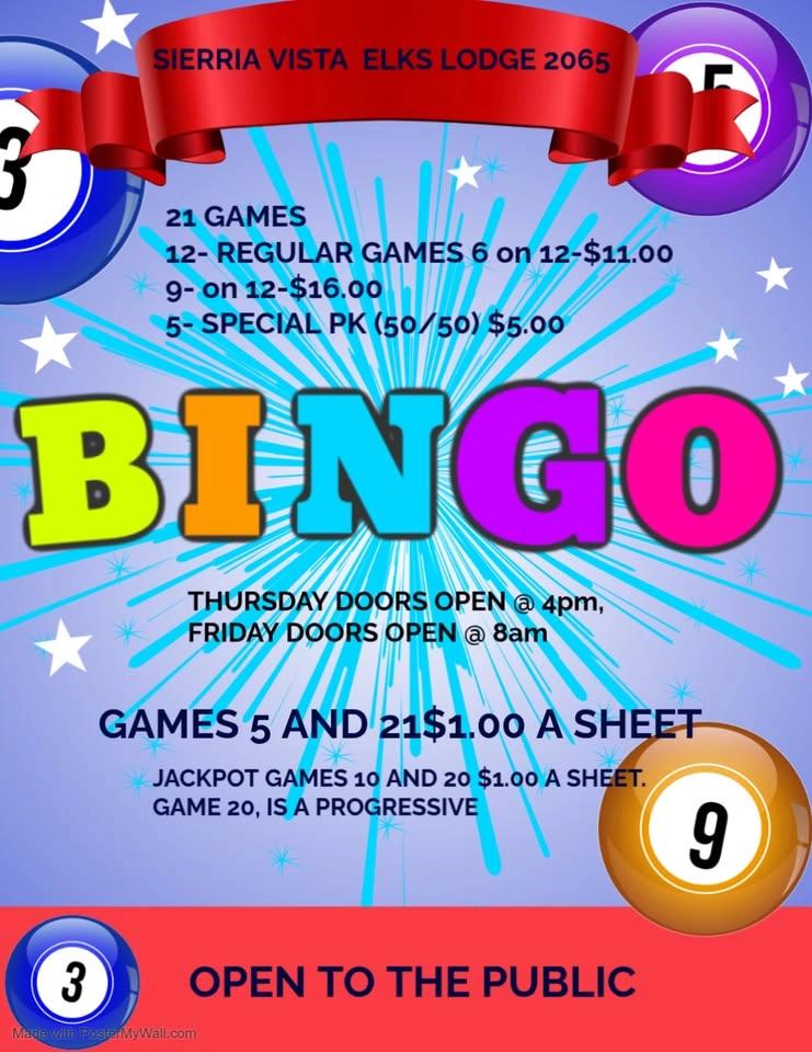 Public Bingo at the SV Elks Lodge