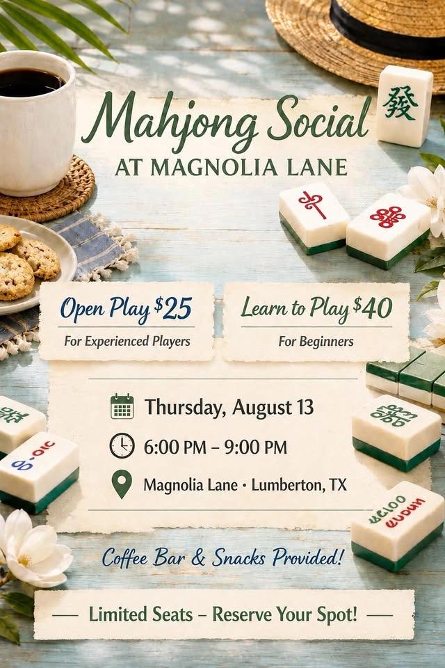 Mahjong Monthly Social @ Magnolia Lane