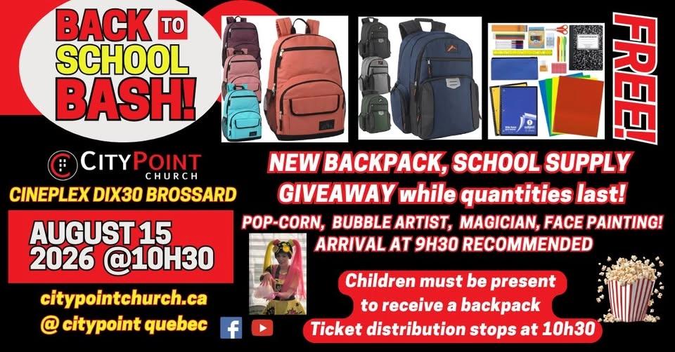 Back to School Bash schoolbag and school supply giveaway