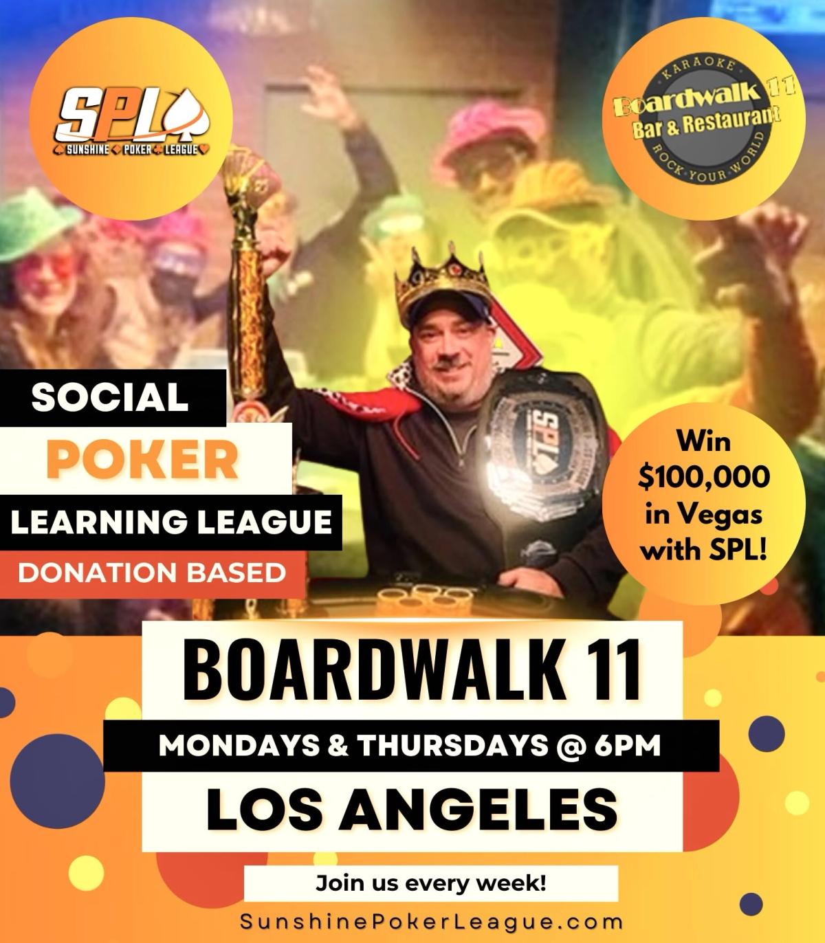 Thursday Night Social Poker at Boardwalk 11
