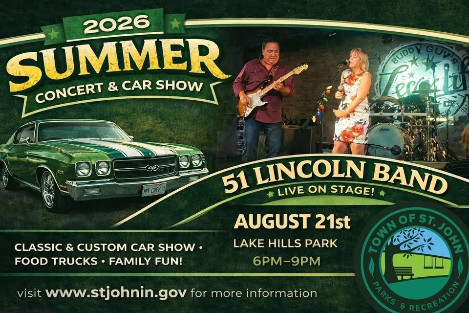 🎶2026 Summer Concert 🎶-🎸51 Lincoln Band🎸-August 21st- 6pm-9pm- Lake Hills Park