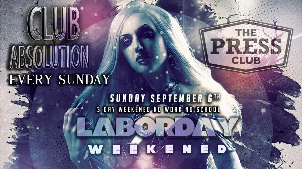 Club Absolution ✩ Labor Day Weekend ✩ 3 Day Weekend ✩ Sept 6th 2026 ✩ Every Sunday Night