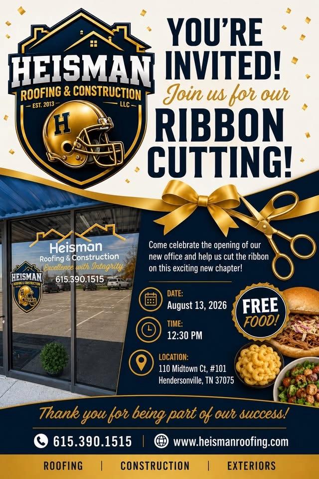 Heisman Roofing Ribbon Cutting