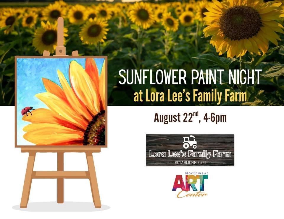 Sunflower and Ladybug Paint Night at Lora Lee's Family Farm