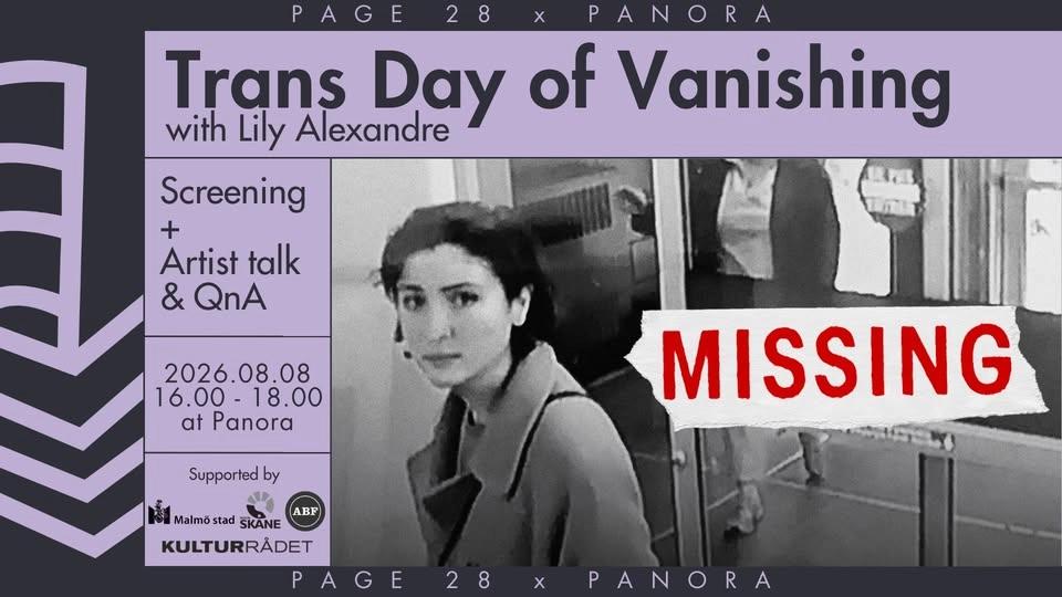 "Trans Day of Vanishing" with Lily Alexandre - Screening + Artist Talk at Panora
