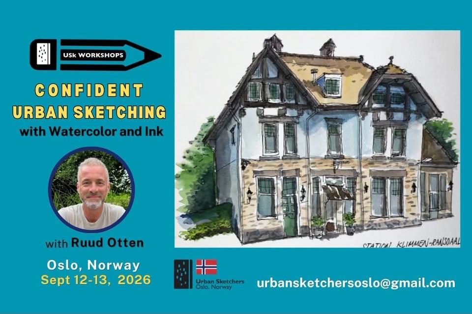 USk Workshop: Confident Urban Sketching with Watercolor and Ink by Ruud Otten