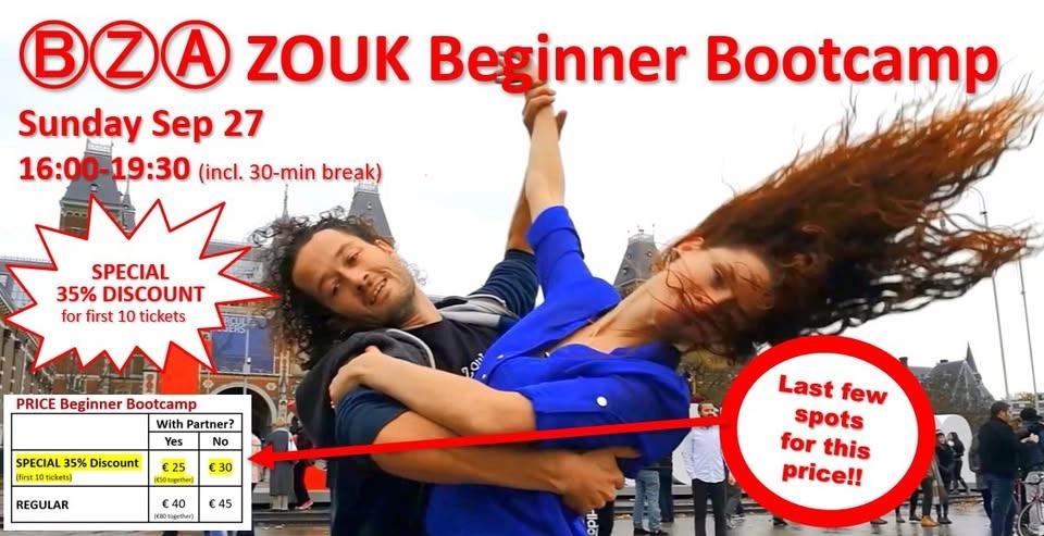 ⒷⓏⒶ 3h ZOUK Beginner Bootcamp (SPECIAL 35% Discount, first 10 tickets ), Gert & Eva