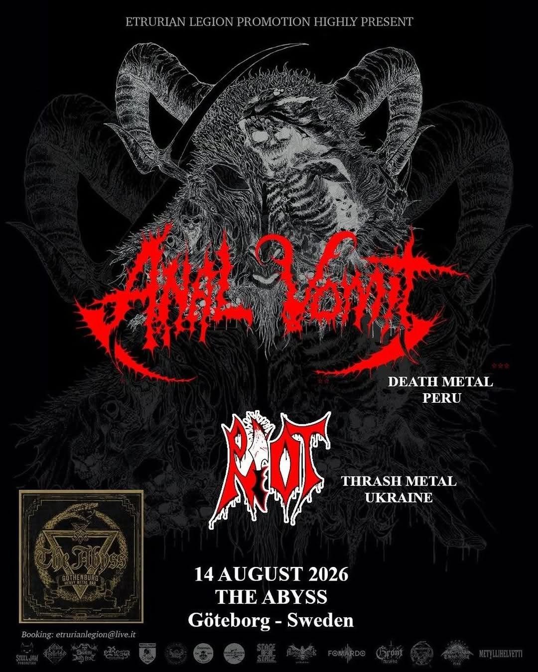 Anal Vomit (Death Metal Perù) + R.I.O.T (Thrash Metal Ukraine)