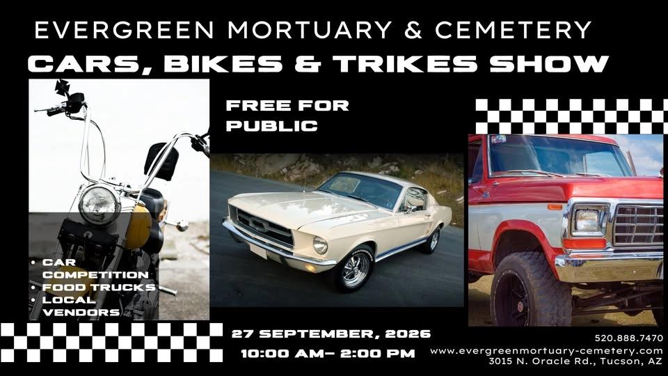 Evergreen Mortuary & Cemetery Cars, Bikes & Trikes Show