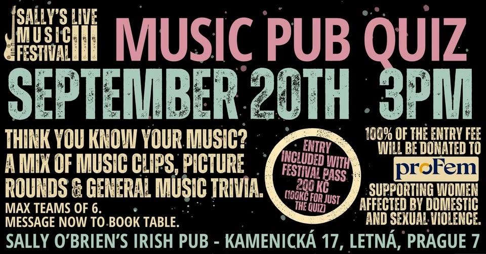 MUSIC PUB QUIZ (An Official Sally's Live Music Festival Event)