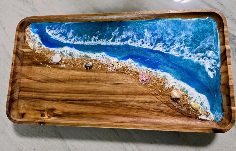 9x17inch Wood/Resin Tray Class