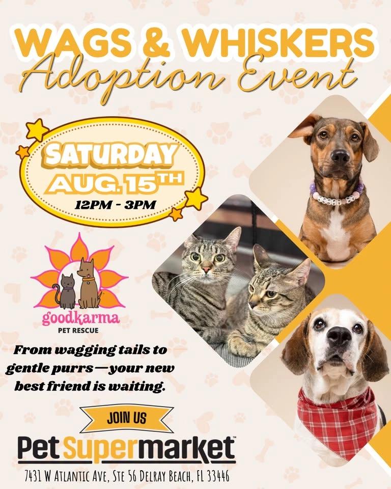 Wags & Whiskers Adoption Event @ Pet Supermarket Delray