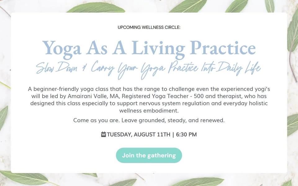 Yoga as a Living Practice