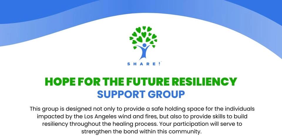 "Hope For The Future Resiliency" Support Group in person and on Zoom – Free!