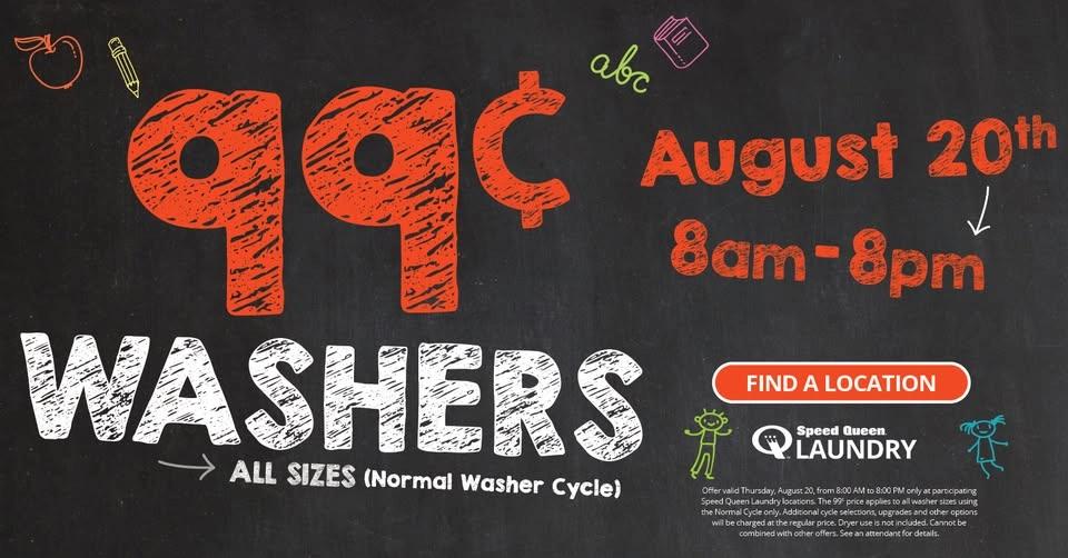 Back to School: 99¢ Wash - 8/20