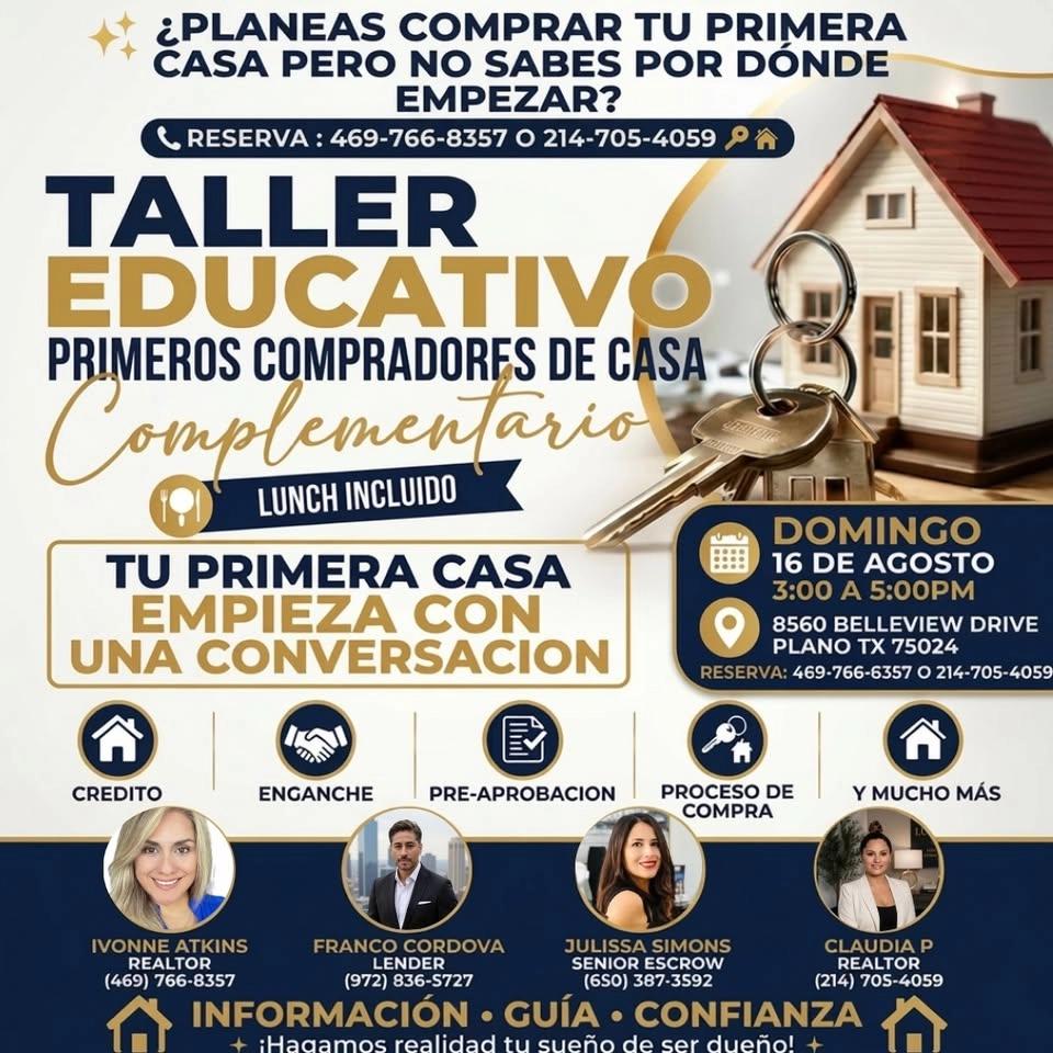 Taller Educativo para primeros compradores de casas Gratuito