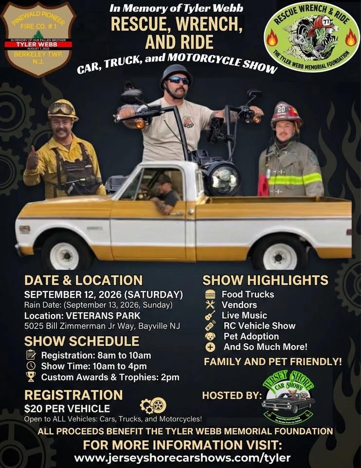 Rescue, Wrench, and Ride Car, Truck, & Motorcycle Show in Memory of Tyler Webb