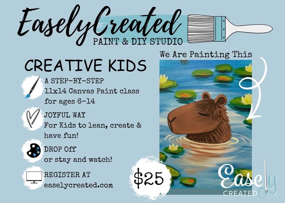 "Happy Cappy" Creative Kids Paint Class Ages 6-14 at Easely Created
