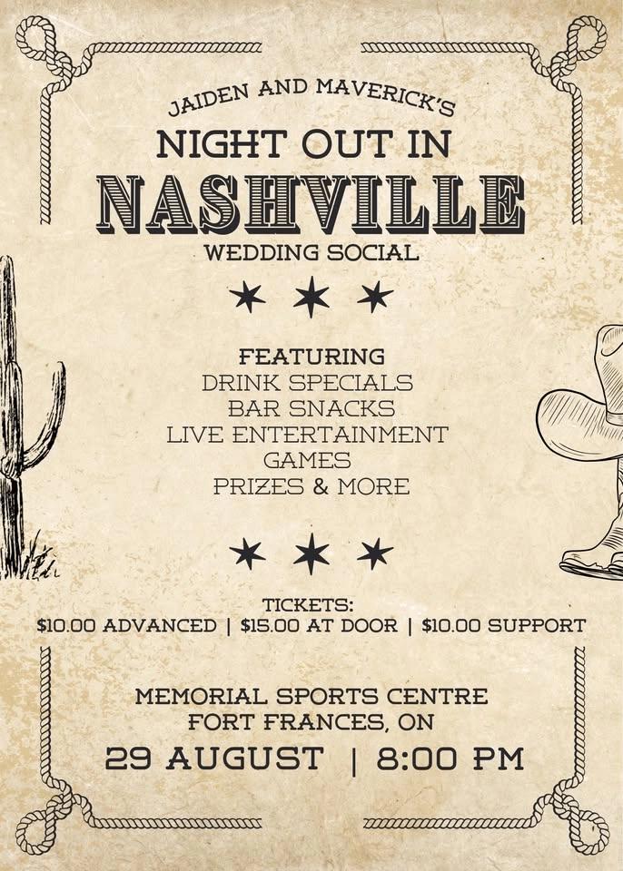 A Night Out In Nashville Wedding Social in Honour of Jaiden Van Dulmen and Maverick Smith