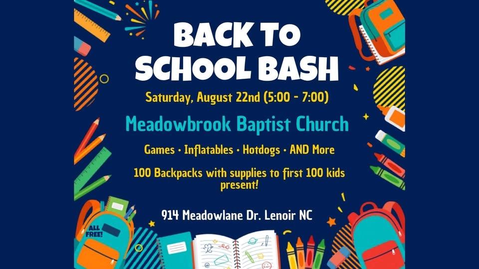 Back to School Bash - Meadowbrook Baptist Church Lenoir