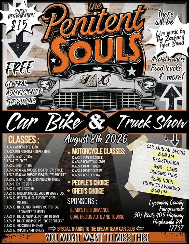 Pentenit Souls Motorcycle Club Car Show