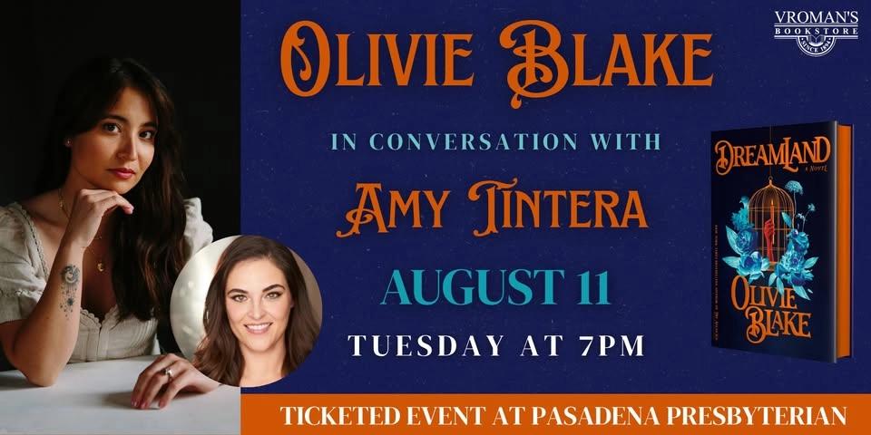 TICKETED - Olivie Blake, in conversation with Amy Tintera, discusses & signs Dreamland