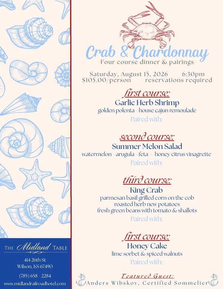 Crab & Chardonnay at The Midland Table!