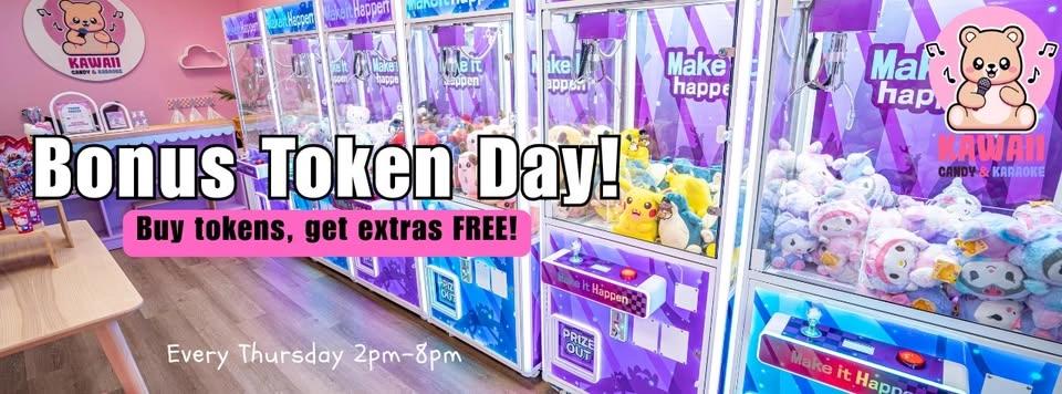Bonus Token Day! Every Thursday 2pm-8pm!