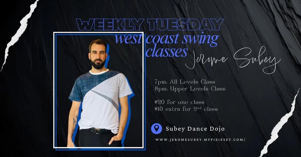 Weekly Tuesday West Coast Swing Classes with Jerome Subey